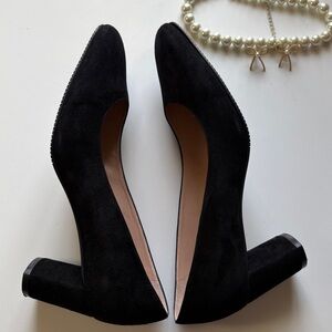 Stuart Weitzman Black Suede Heels 8.5 M Made in Spain *Great condition!*